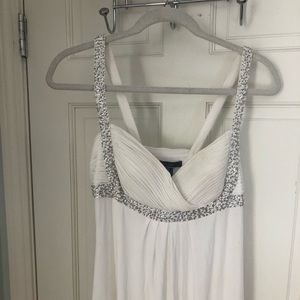 White beaded formal wear dress
